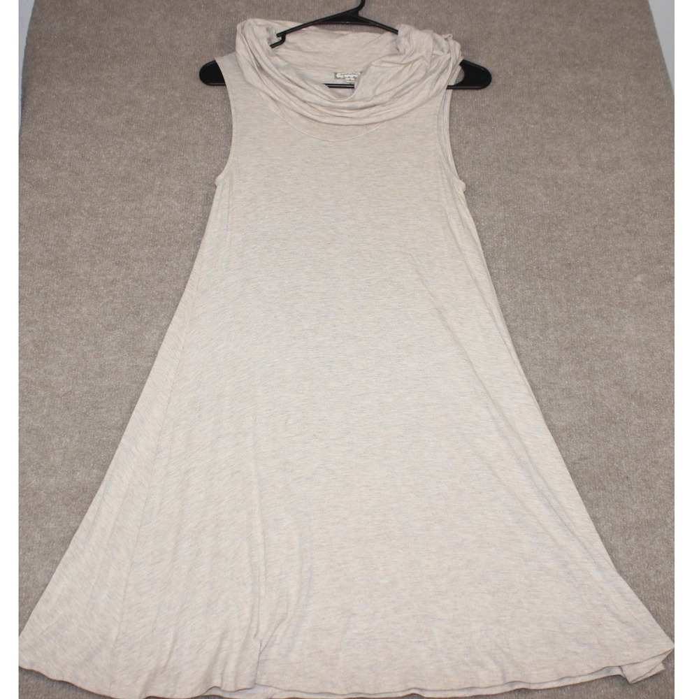 Eyeshadow Womens Oatmeal Heather Cowl Neck Sleeveless A-Line Mini Dress Small